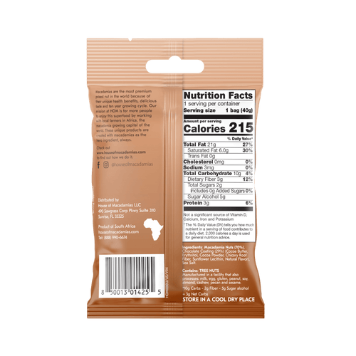 Chocolate Dipped Macadamia Nuts (12 Bags) - House of Macadamias