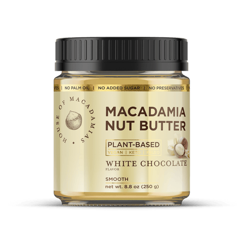 plant-based white chocolate macadamia nut butter