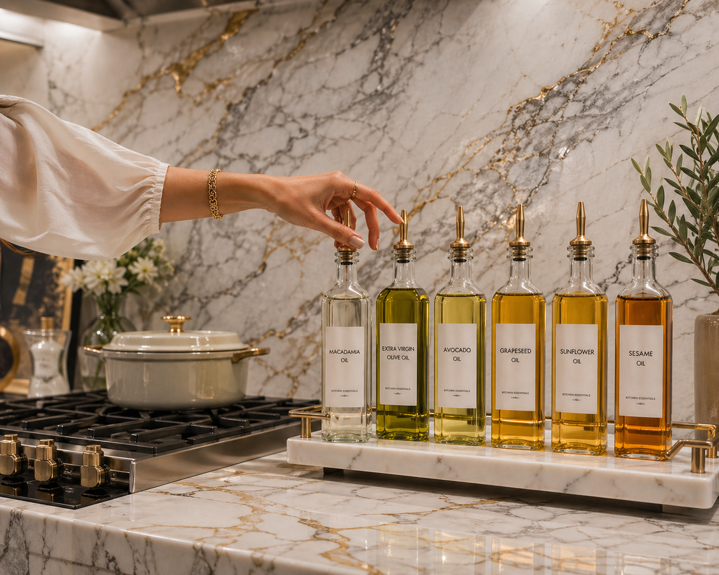 clean modern kitchen with healthy cooking oils ranking stable oils to seed oils