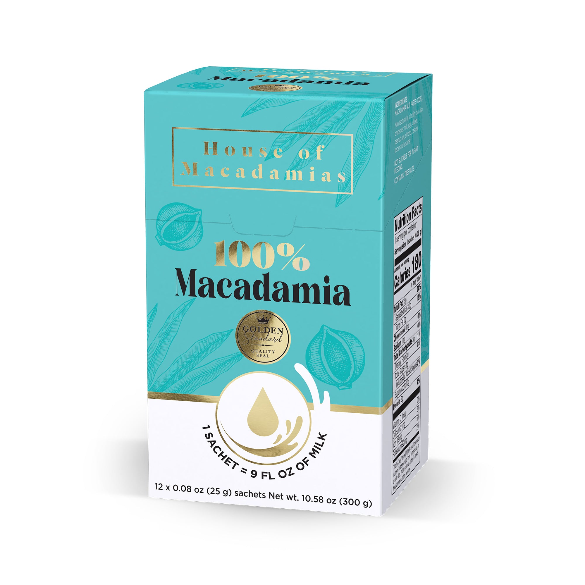 100% Macadamia Milk (12 Sachets)