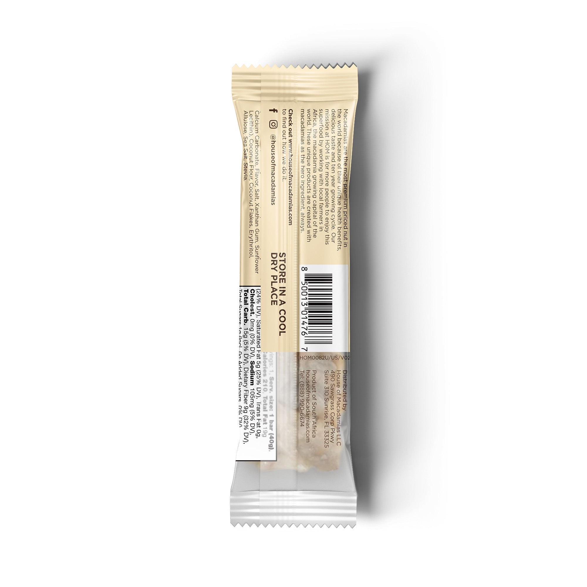White Chocolate Macadamia Nut Snack Bar (12 Bars) - House of Macadamias