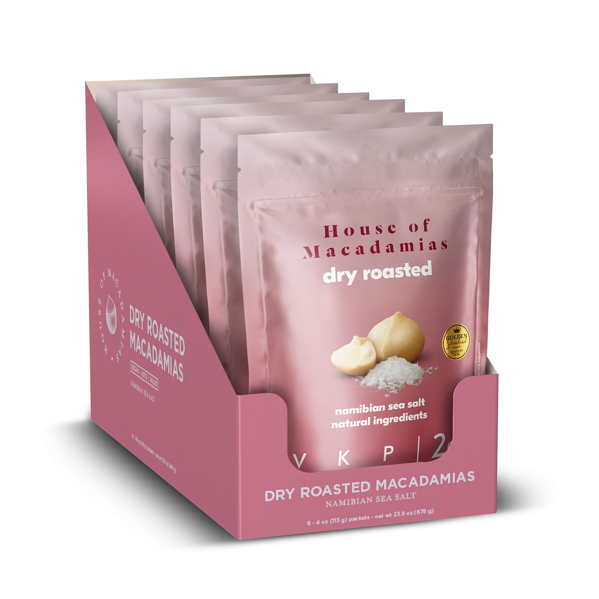 House of Macadamias 113g Namibian Sea Salt Dry Roasted Macadamia Nuts doy pack – healthy snack with the lowest carbs, no seed oils, no sugar, keto-friendly, high in monounsaturated fats (MUFAs), No.1 source of good fats, premium roasted macadamias