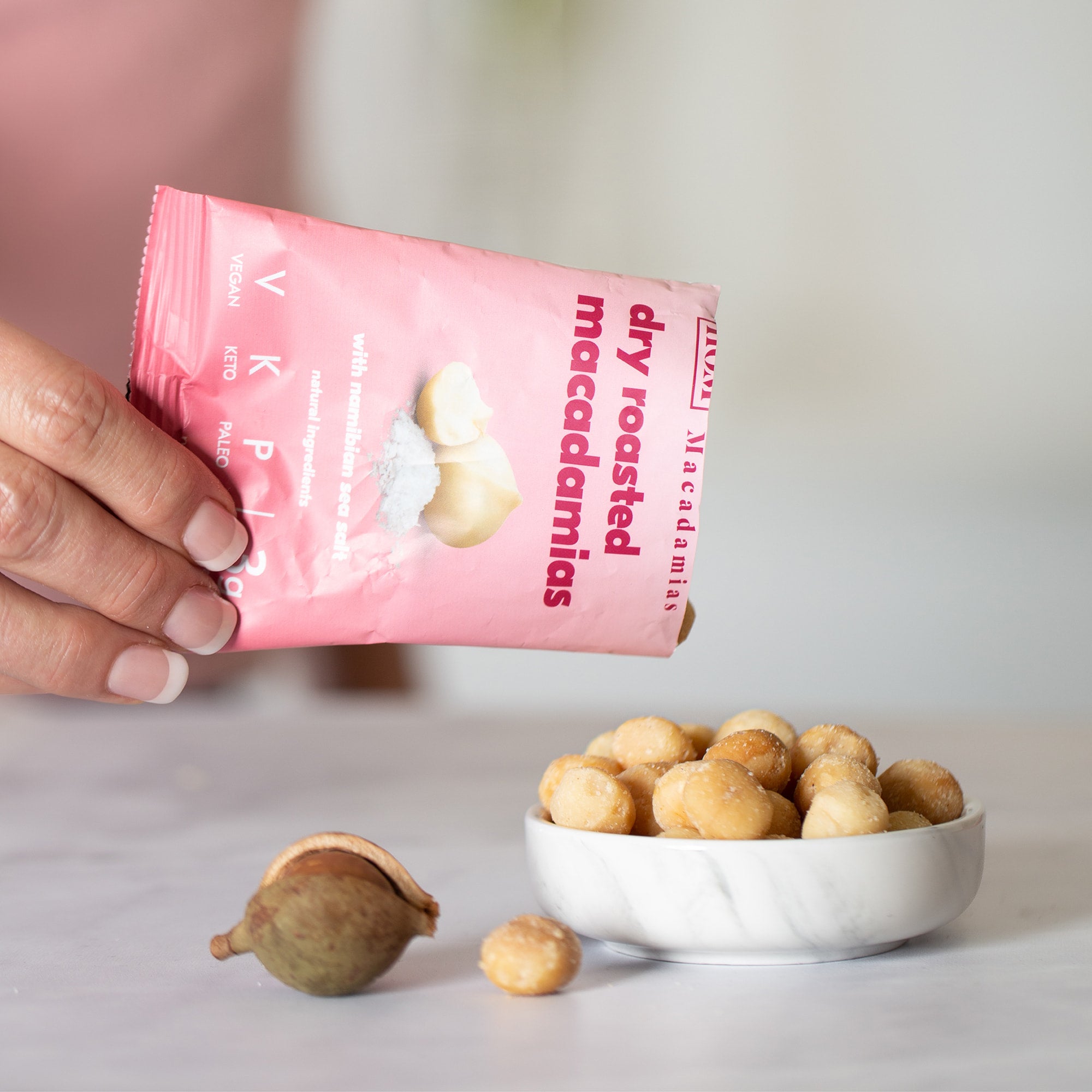 ouse of Macadamias Namibian Sea Salt Dry Roasted Macadamia Nuts – healthy snack with the lowest carbs, no seed oils, no sugar, keto-friendly, high in monounsaturated fats (MUFAs), No.1 source of good fats, nutritious premium roasted macadamias