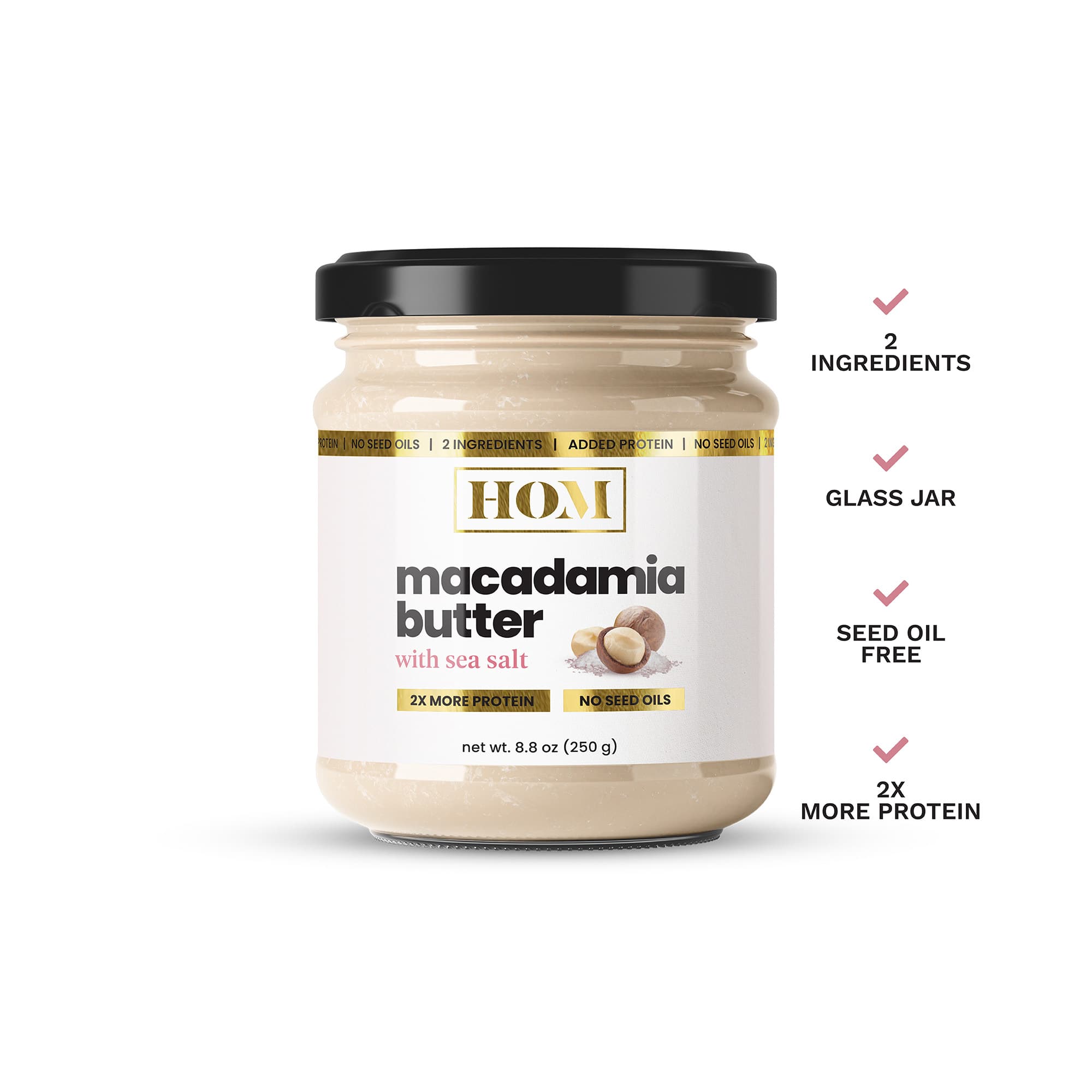 Crunchy Macadamia Butter with Protein & Sea Salt