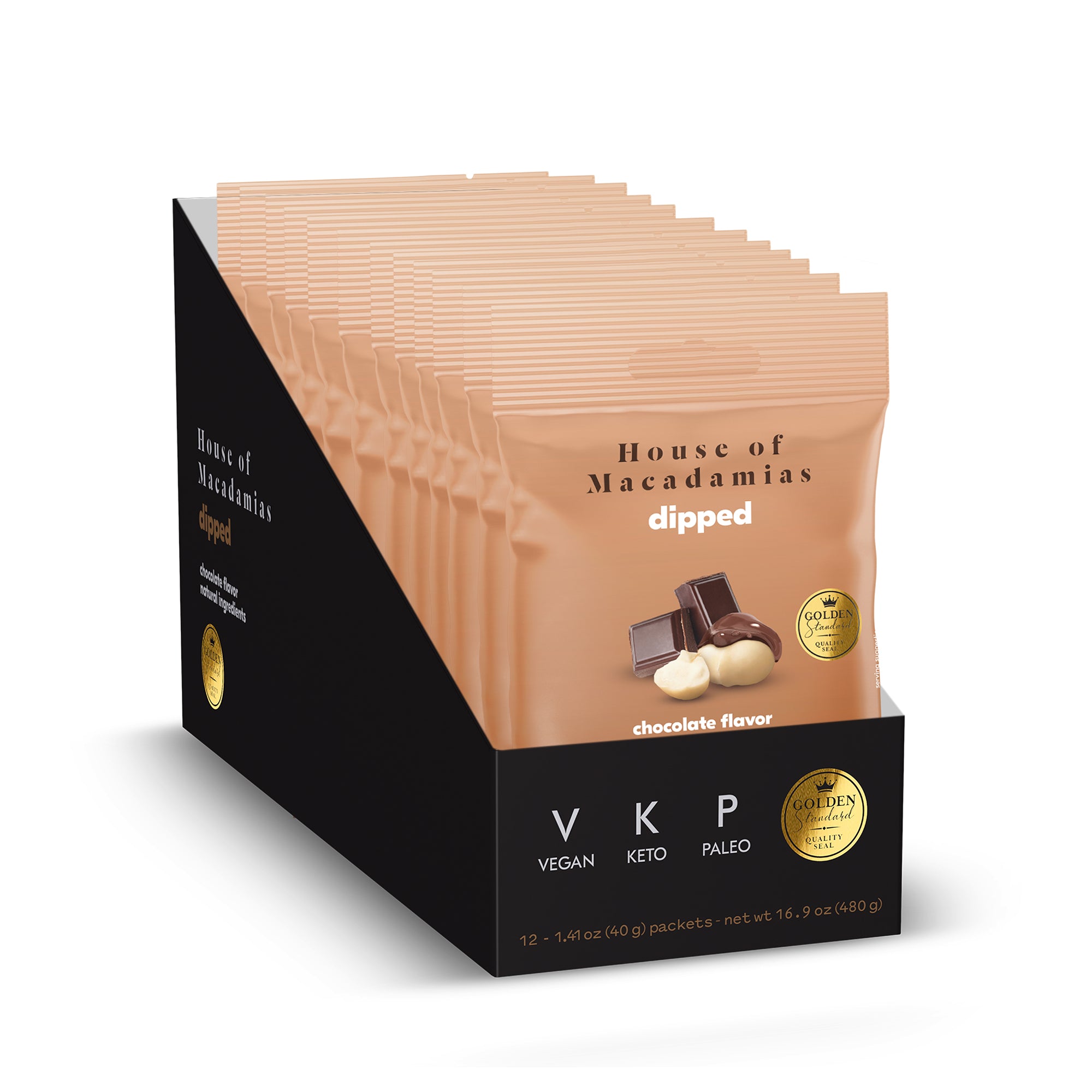 Chocolate Dipped Macadamia Nuts (12 Bags) - House of Macadamias