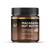 House of Macadamias Chocolate Macadamia Nut Butter jar front view on white background — natural, healthy spread rich in monounsaturated fats and clean ingredients"