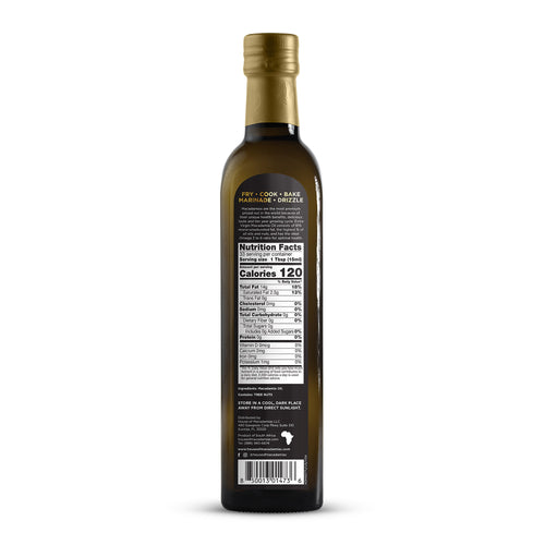 House of Macadamias Extra Virgin Macadamia Nut Oil — cold-pressed and seed-oil-free, with a high smoke point and low rancidity risk. Rich in healthy monounsaturated fats, it’s the No.1 source of good fats for cooking, baking, and drizzling.