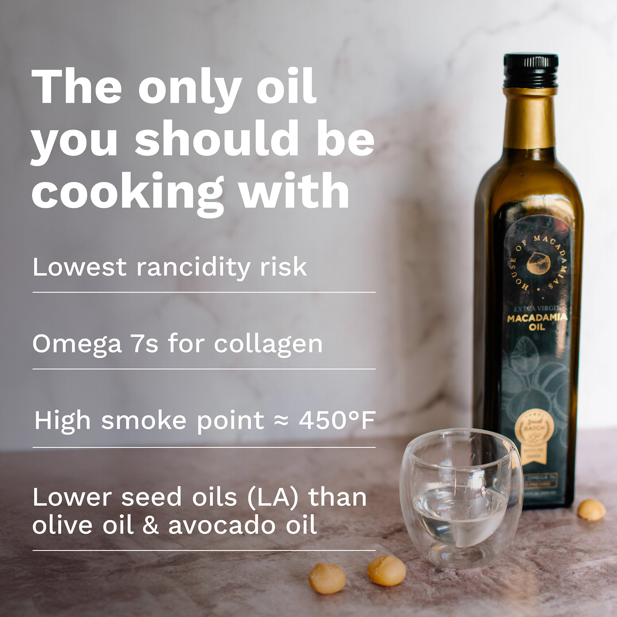 Macadamia Oil Extra Virgin Cold Pressed 16.9 oz. - House of Macadamias