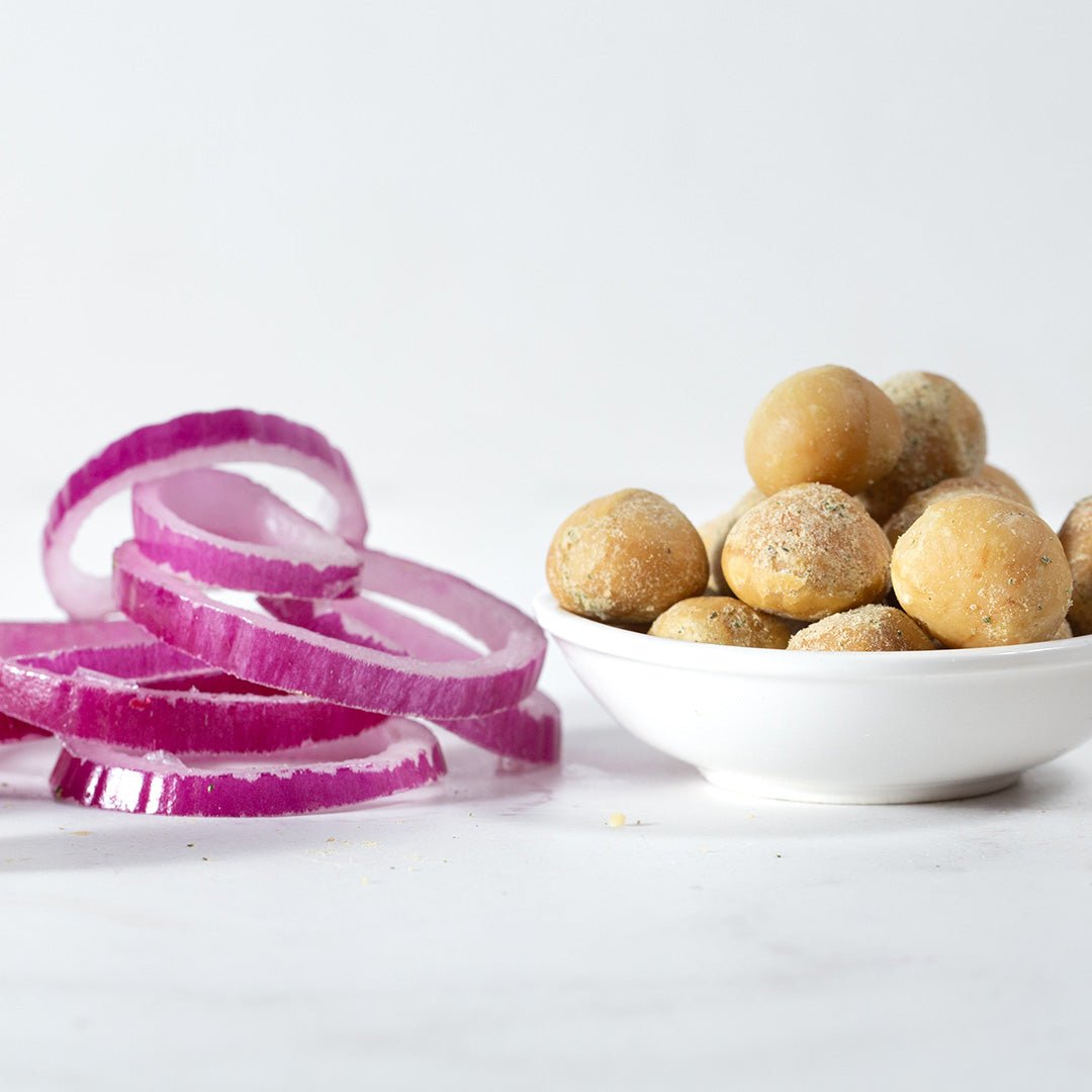 Dry Roasted Macadamia Nuts with Onion (4oz x 6 Bags) - House of Macadamias - Macadamia nuts