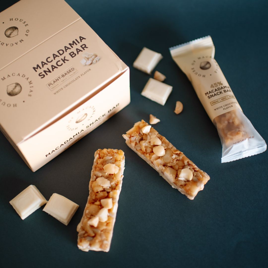White Chocolate Macadamia Snack Bar (12 Bars) - House of Macadamias - healthy late night snacks