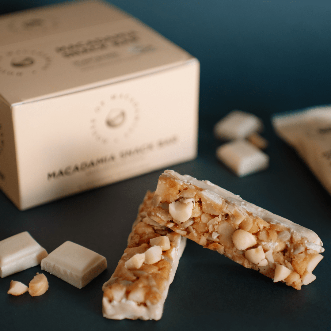 White Chocolate Macadamia Snack Bar (12 Bars) - House of Macadamias - farming macadamia nuts