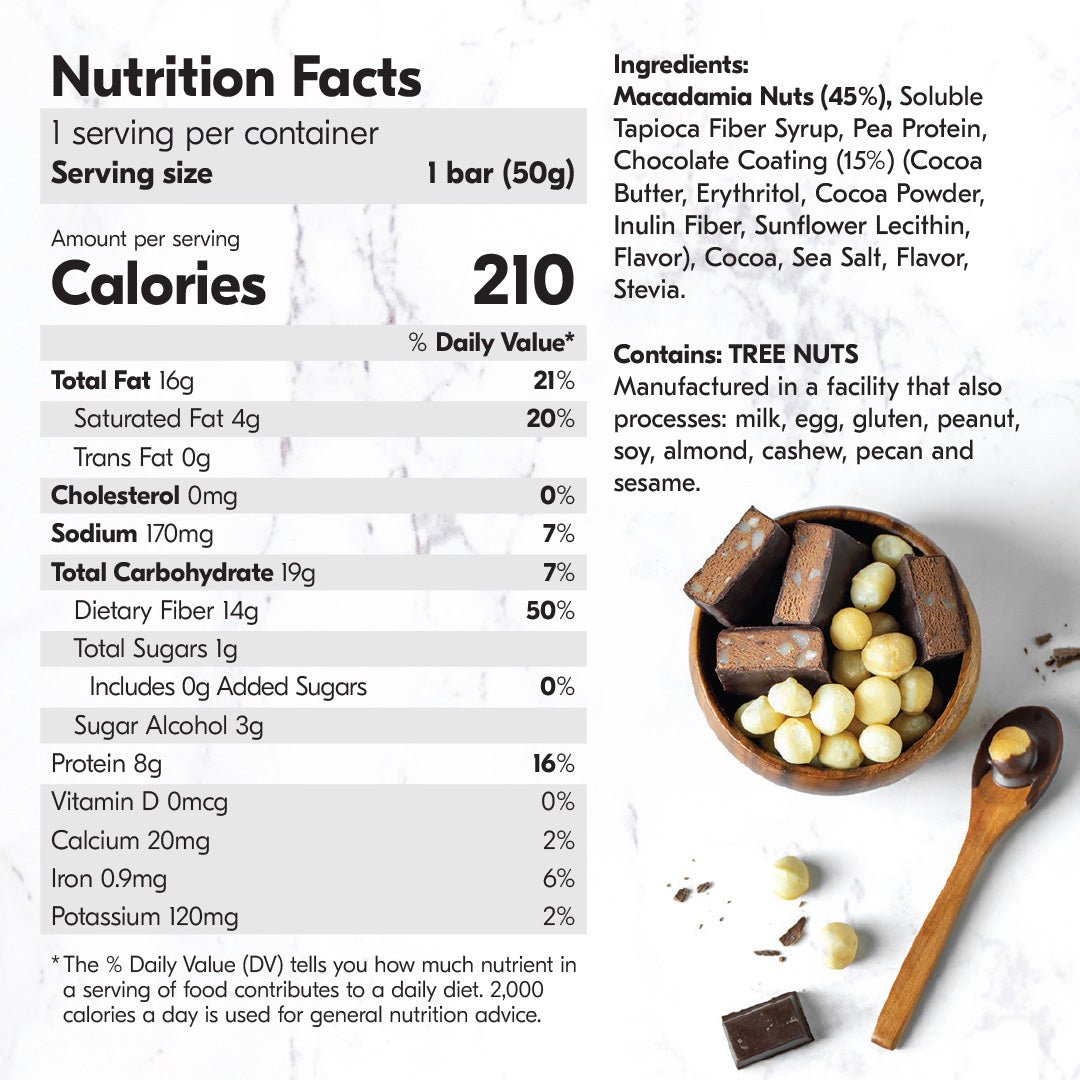Macadamia Protein Bar Variety Pack (4 Flavors, 12 Bars) House of