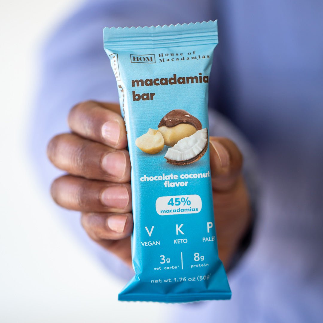 Chocolate Coconut Macadamia Protein Bars (12 Bars) | House of Macadamias | nuts for weight loss