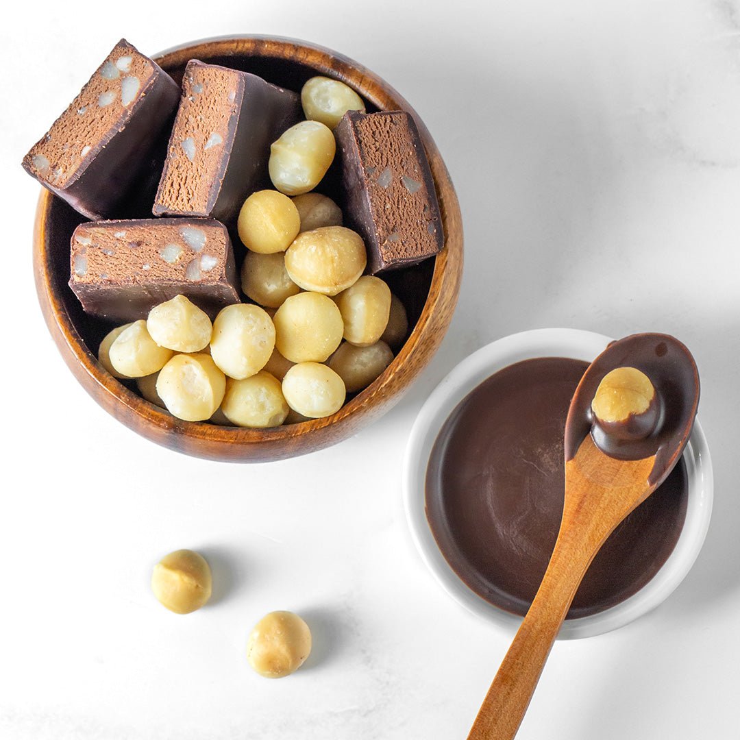 Dark Chocolate Macadamia Protein Bars (12 Bars) - House of Macadamias - good night snacks
