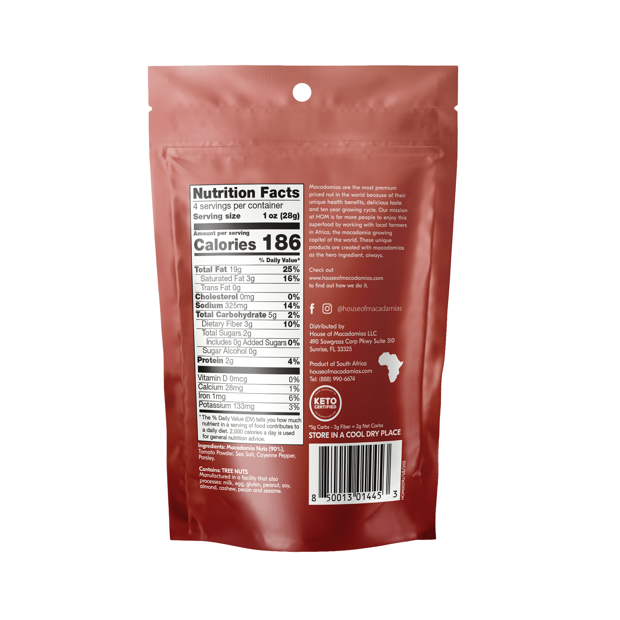Dry Roasted Macadamia Nuts with Zesty Salsa (4oz x 6 Bags)