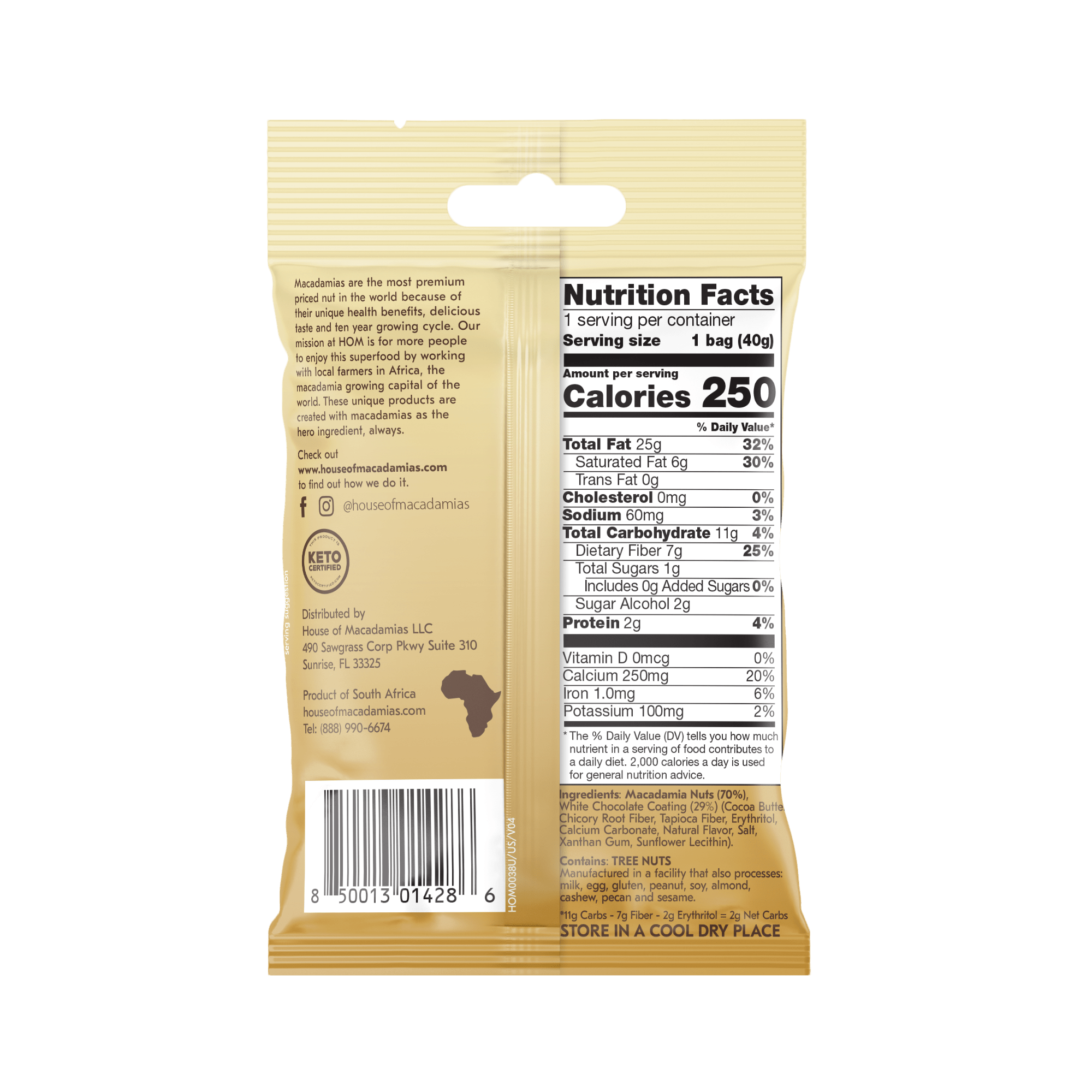 White Chocolate Dipped Macadamia Nuts (12 Bags) - House of Macadamias - good snacks for camping