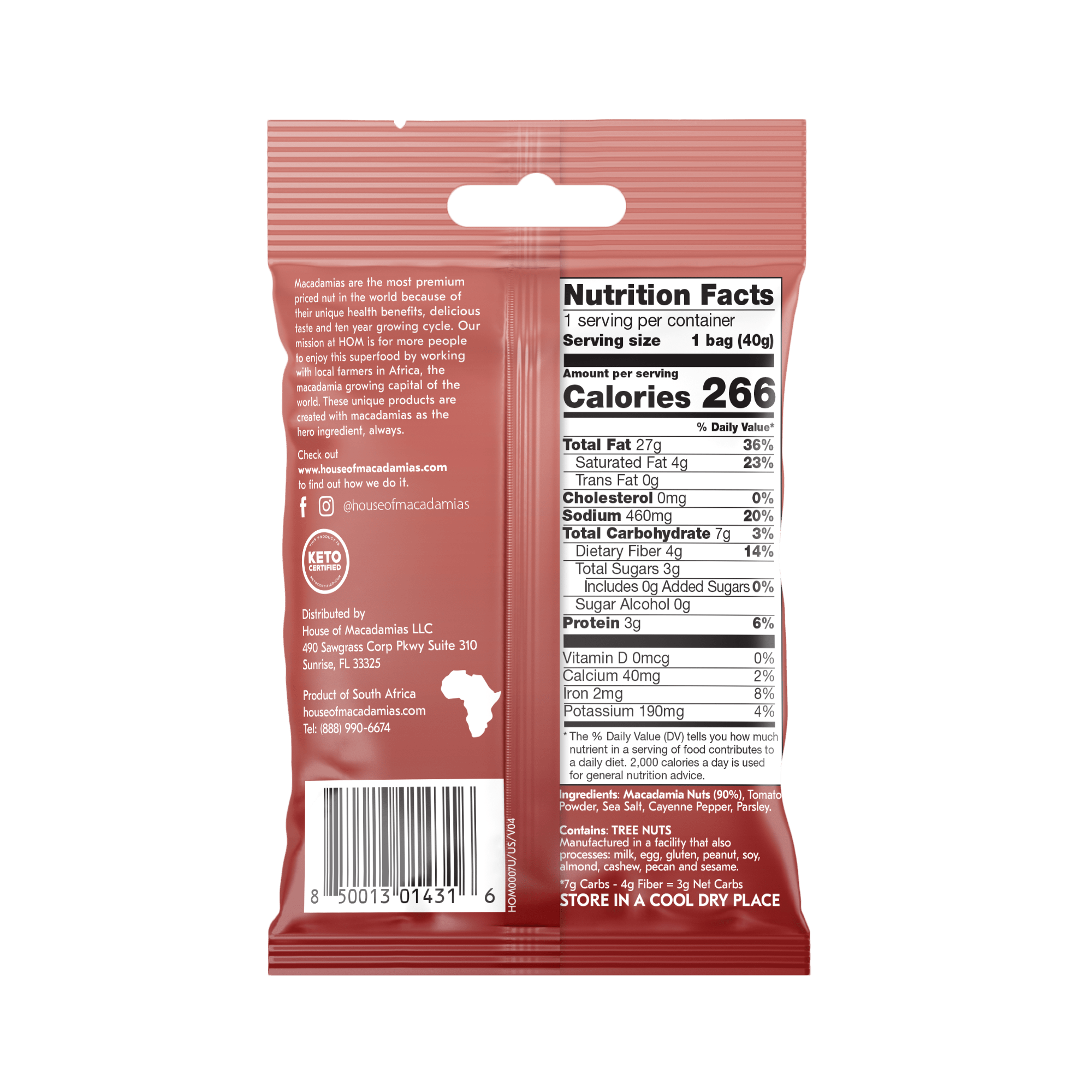 Dry Roasted Macadamia Nuts with Zesty Salsa (12 Bags) - House of Macadamias - chocolate macadamia nuts