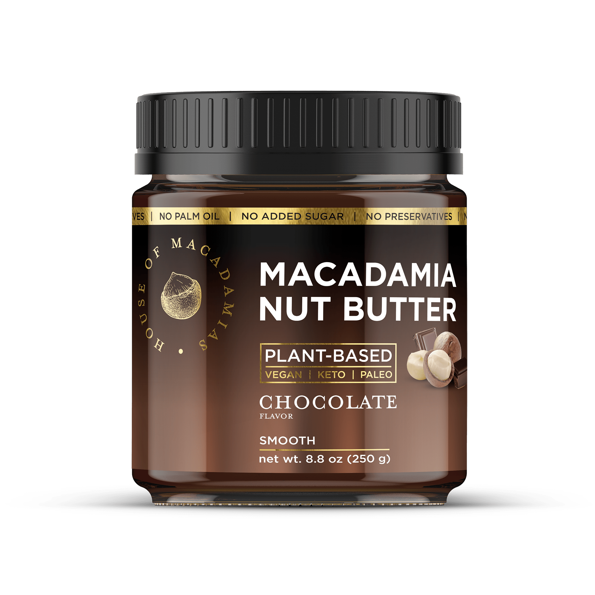 Macadamia Nut Butter Chocolate Flavor (1 Flavor, 2 Jars) - House of Macadamias - quick snacks
