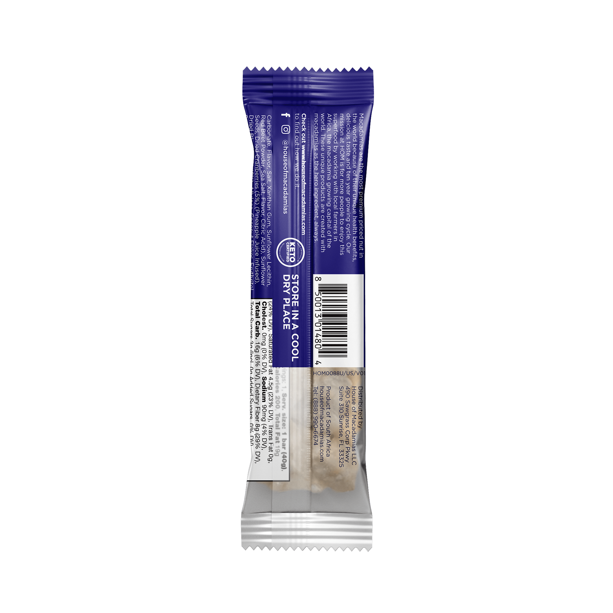 Blueberry White Chocolate Macadamia Snack Bar (12 Bars) | House of Macadamias | best nuts for keto
