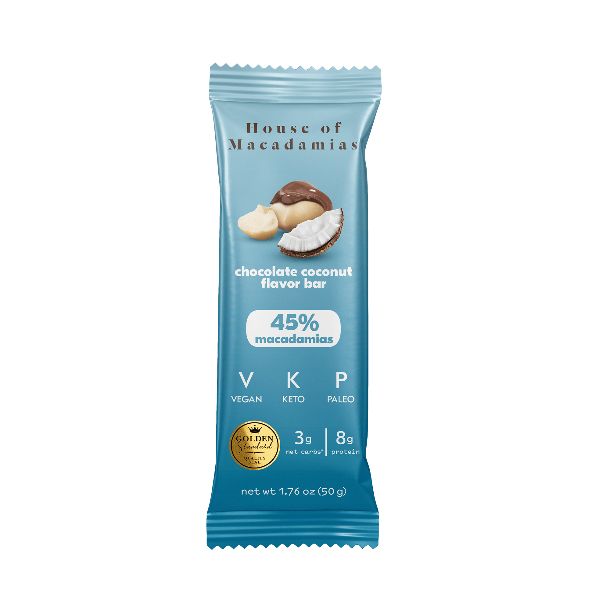Chocolate Coconut Macadamia Protein Bars (12 Bars) | House of Macadamias | macadamia nut fiber
